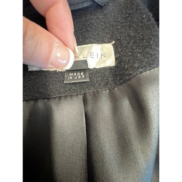 "ANNE KLEIN" Blk Elegant Trench Coat SZ 10 W Belt Cashmere & Wool Blend Money - Picture 6 of 16